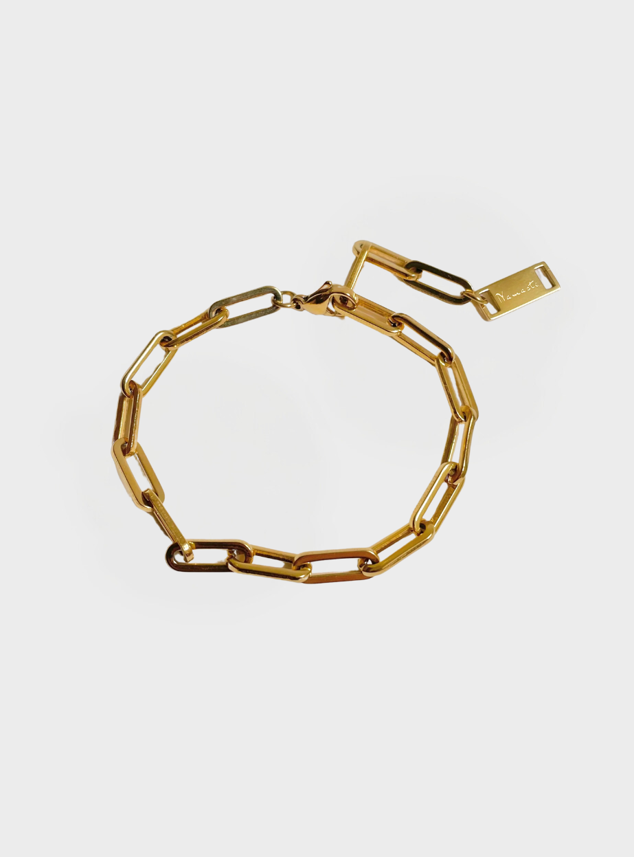 Chunky Paperclip Bracelet - Gold