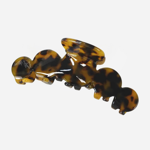 Cellulose Acetate Narrow Cloud Hair Claw Clip - Dark Tortoise