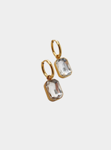 Drew Huggie Hoop Earrings - Gold/Clear