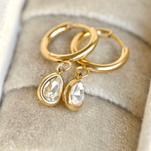 Mylo Teardrop Hoop Huggie Earrings - Gold