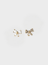 Sparkle Bow Stud Earrings - Gold