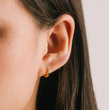 Waterproof 10mm Tube Hoop Earrings - Gold