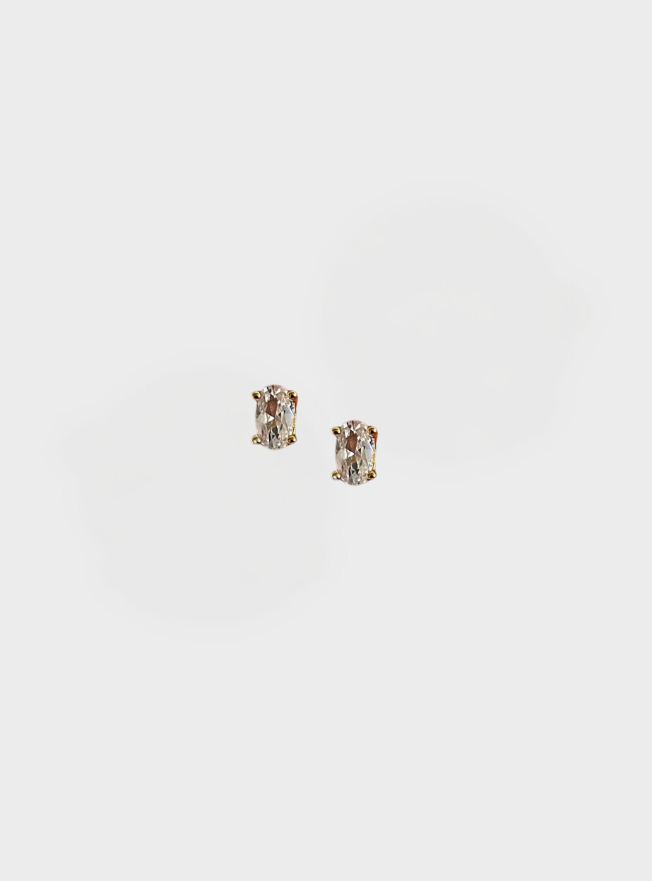 Mini Oval Sparkle Stud Earrings