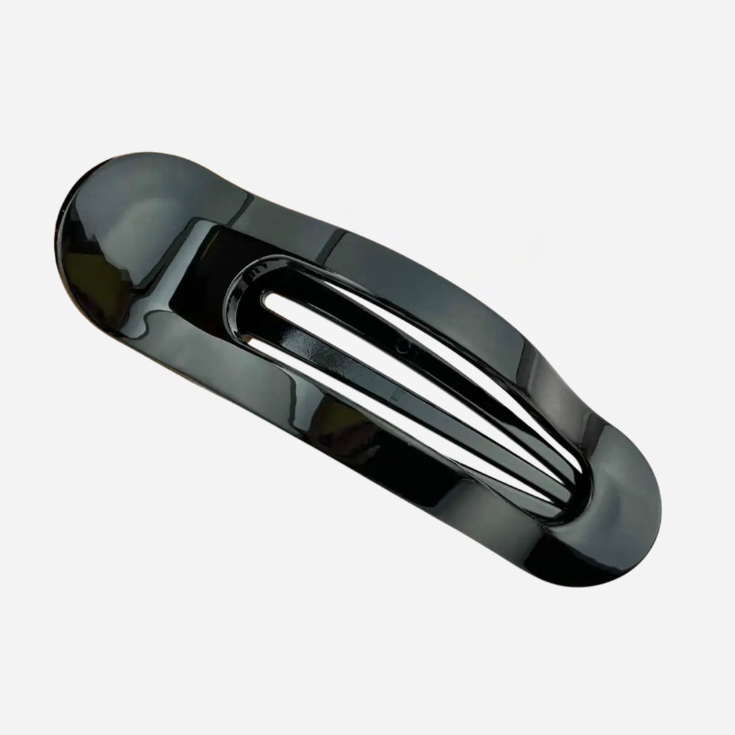Oval Flat Claw Clip - Black