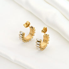 Jolie Baguette Hoop Earrings - Gold