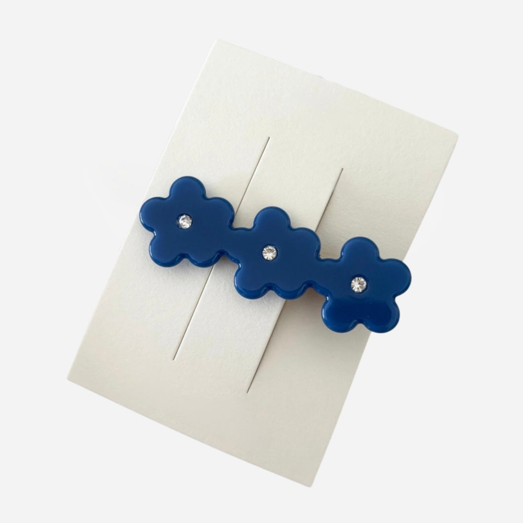 Daisy Hair Clip - Navy
