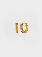 Waterproof 10mm Tube Hoop Earrings - Gold