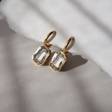 Drew Huggie Hoop Earrings - Gold/Clear