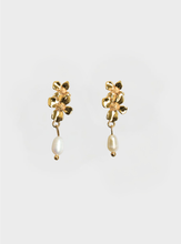 Quinn Floral Pearl Earrings - Gold