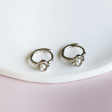 Leonora Flower and Pearl Earrings - Silver