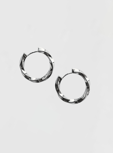 Tegan Twisted Hoops - Silver
