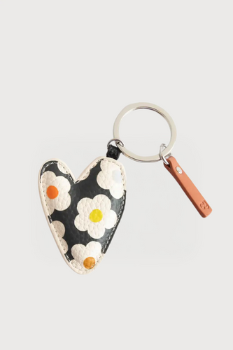 Floral Heart Bag Charm / Keychain