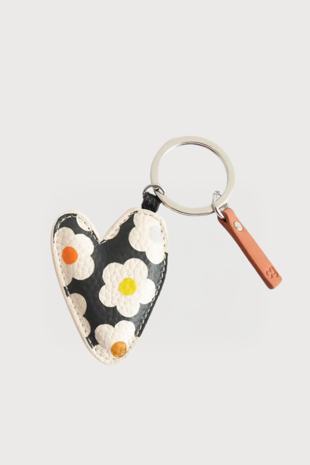 Floral Heart Bag Charm / Keychain