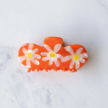Eco-friendly Daisy Flower Curved Hair Claw Clip - Mandarin
