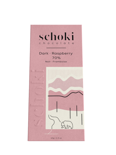 70% Dark Chocolate with Freeze-Dry Raspberry