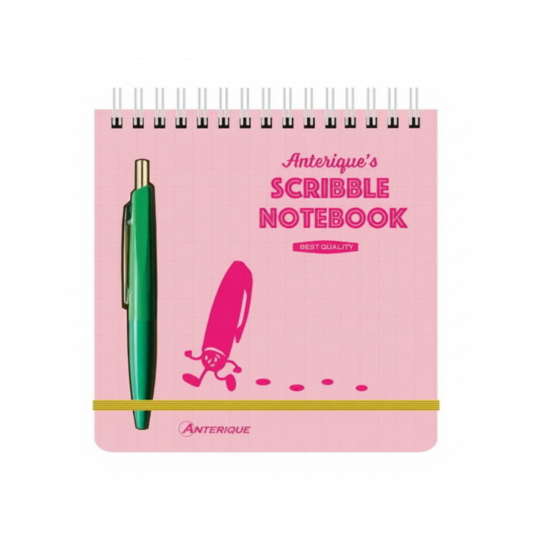 Anterique’s Scribble Notebook with Ballpoint Pen - Pink