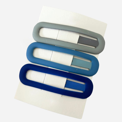 Matte Oval Hair Clips - Set of 3 - Mix II
