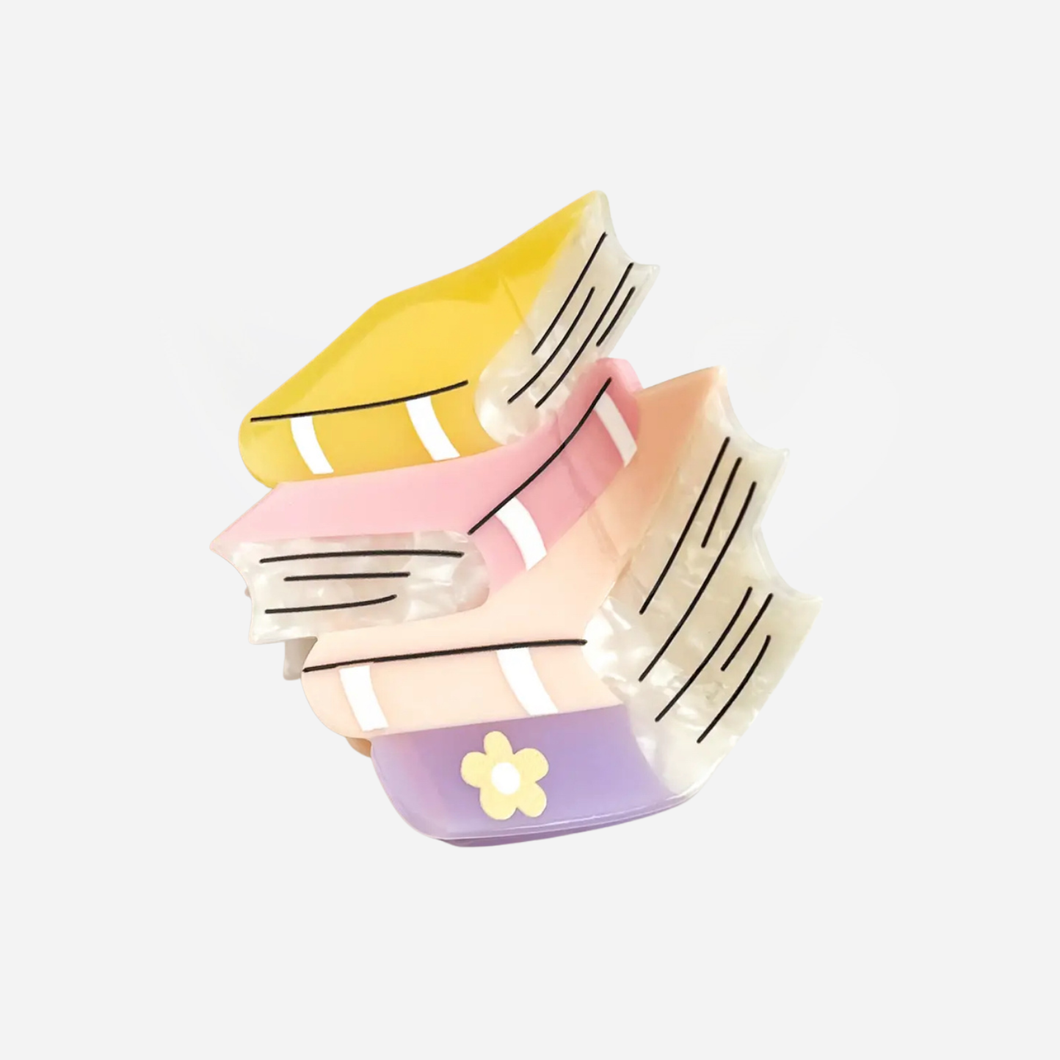 Book Stack Claw Clip - Pastel Tones