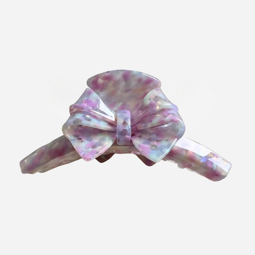 Cellulose Acetate Bow Hair Claw Clip - Lavender Multi