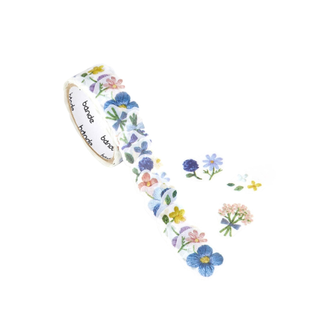 Washi Tape Sticker Roll - Embroidered Flowers