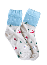 Holiday Village Socks - Sky Blue