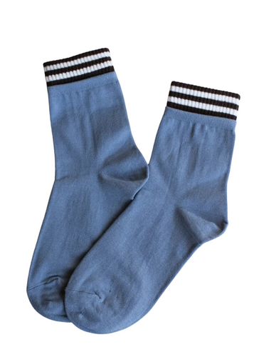 Jordan Line Crew Socks - Denim/Chocolate