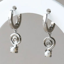 Spiral Pearl Earrings - Silver