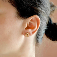 Neve Double Circle Stud Earrings - Gold