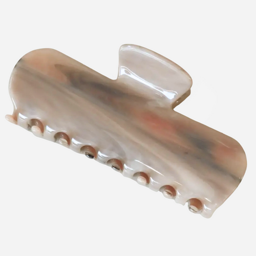 Ellio Hair Claw Clip - Grey + Pink Swirl