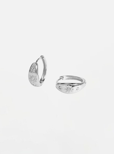 Deana Hoop Earrings - Silver