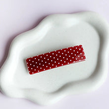 *COMING SOON* Tara Hair Barrette - Red + White Polka Dots