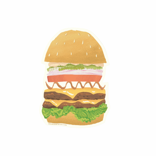 Double Cheeseburger Vinyl Sticker