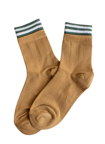 Jordan Line Crew Socks - Mustard/Moss