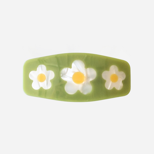 Eco-friendly Daisy Hair Barrette - Moss