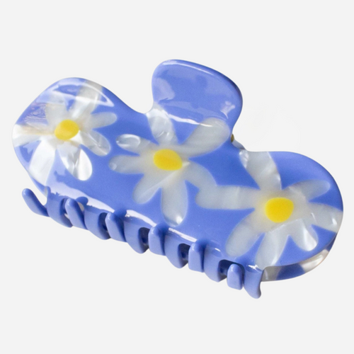 Eco-friendly Daisy Flower Curved Hair Claw Clip - Blue