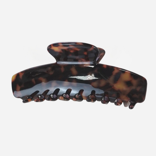 Cellulose Acetate Narrow Hair Claw Clip - Dark Tortoise