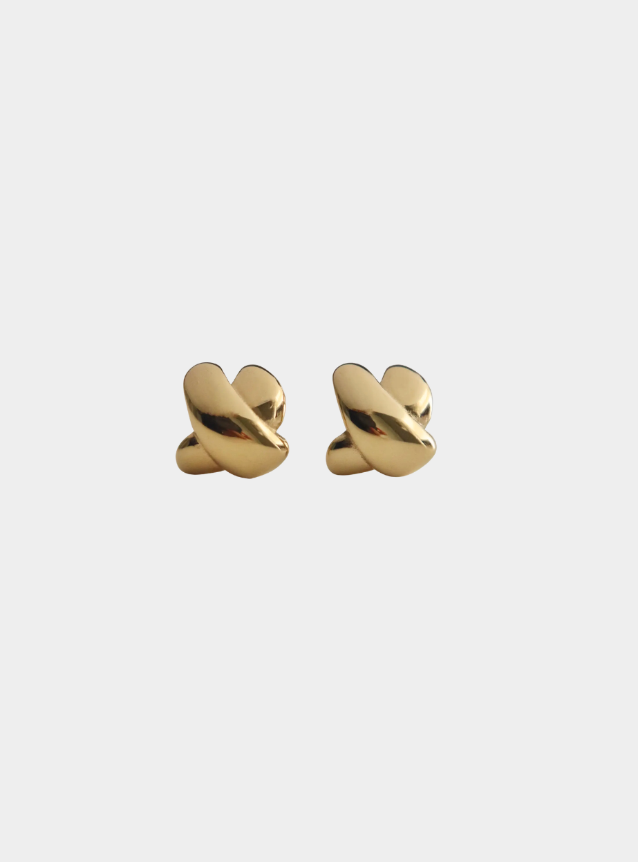 Sutton Cross Earrings - Gold