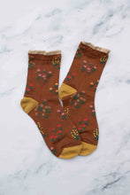 Penny Floral Socks - Rust