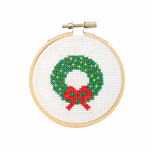 Christmas Wreath Cross Stitch DIY Kit