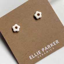 Ellie Parker Ceramic Earrings -  White Flowers OR Blue Birds OR Black Flowers (pairs sold separately)
