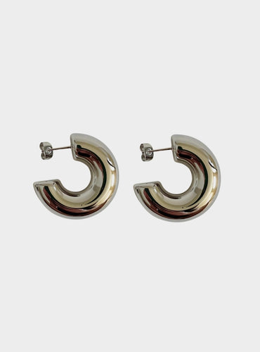 Large Core Hoops - Silver