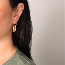 Flo Oval Drop Hoop Earrings - Gold