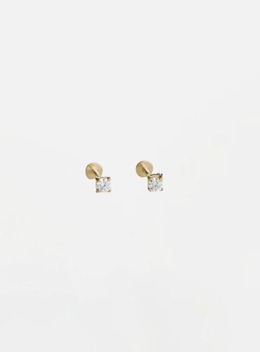 Micro Diamond Stud Earrings - Gold
