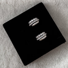 Celeste Huggie Hoop Earrings - Silver with White Zirconia