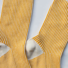 Woven Thin Striped Socks - Mustard