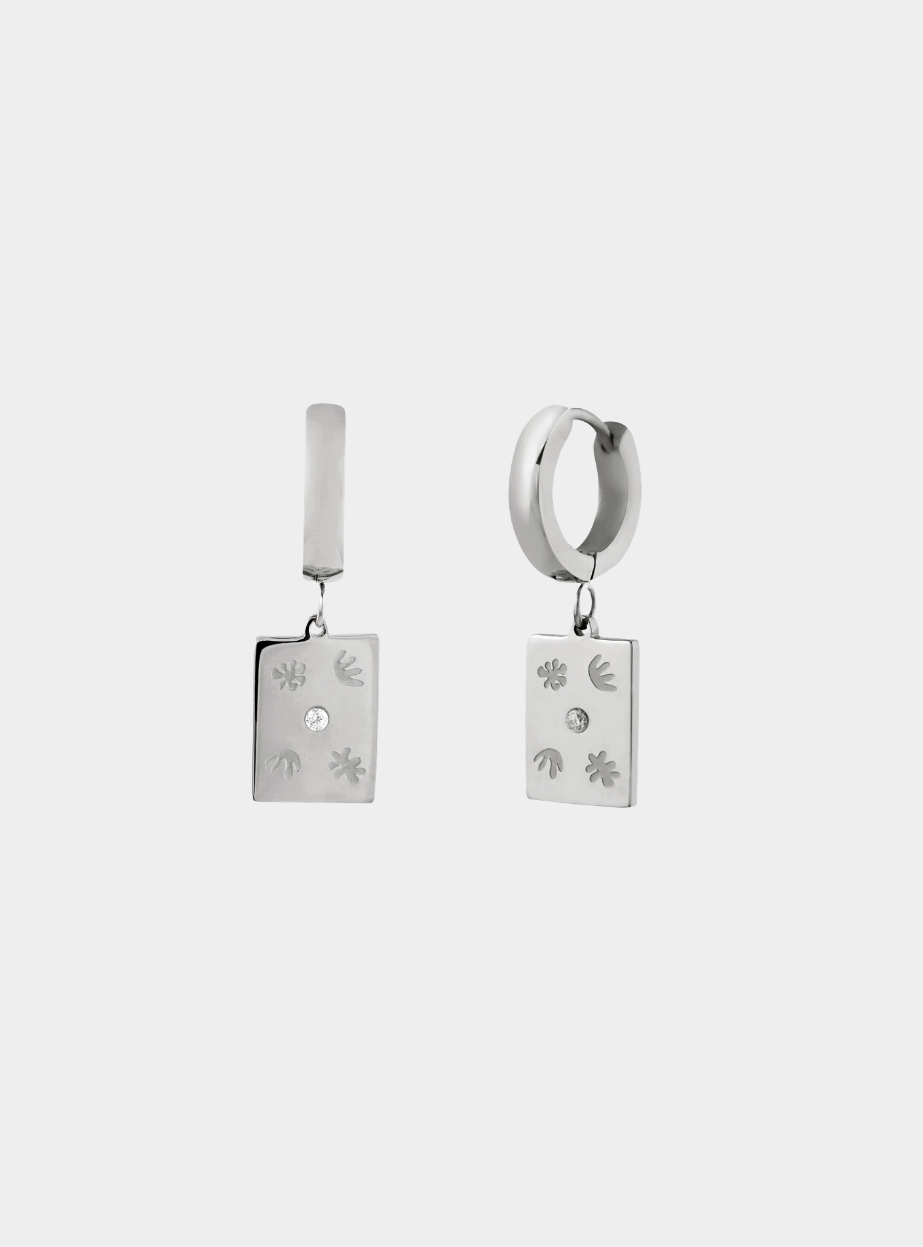Sylvie Hoop Earrings - Silver