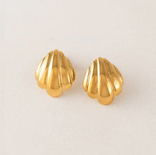 Waterproof Shell Post Earrings - Gold