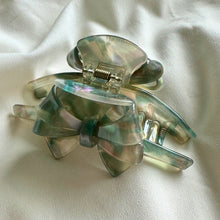 Cellulose Acetate Bow Hair Claw Clip - Green Multi