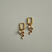 Snake Charm Earrings - Gold