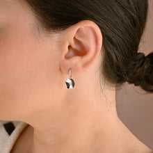 Wavy Disc Hoop Earrings - Silver